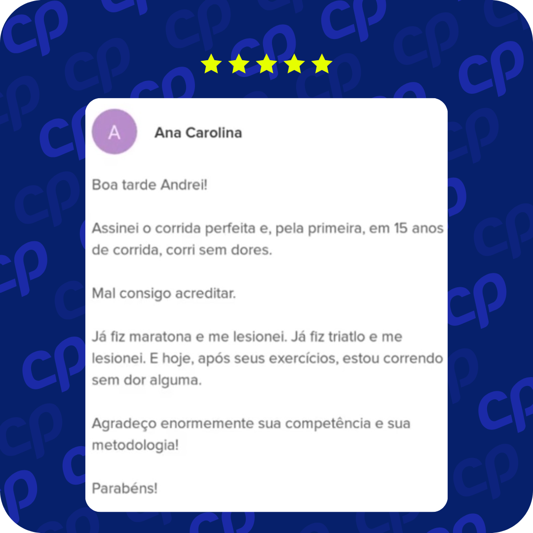 Depoimento de Ana Carolina sobre correr sem dores