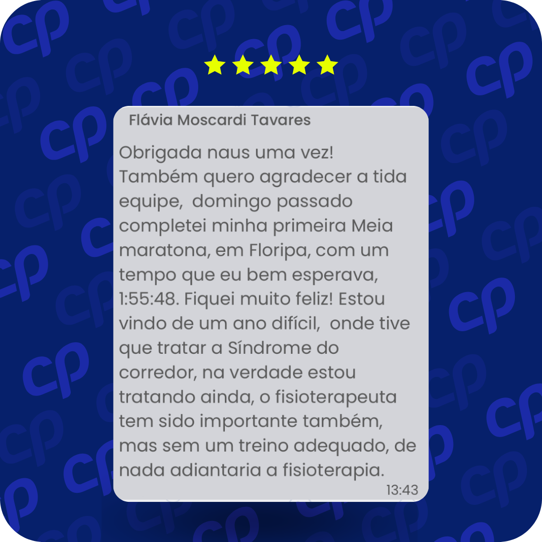 Depoimento de Flávia sobre primeira meia maratona